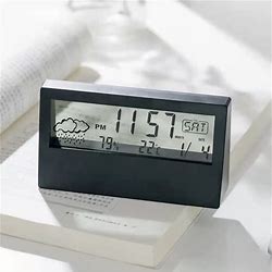LCD Electric Desk Alarm Clock With Calendar And Digital Temperature Humidity