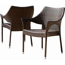 Brown Outdoor Wicker Chairs (Set Of 2)