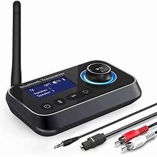 Bluetooth 5.0 Transmitter Receiver For 2 Headphones 2-In-1 Audio