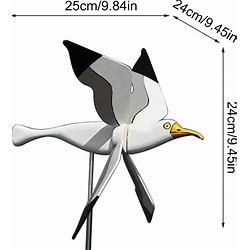 Asuka Series Seagulls Whirligig Windmill Garden Stake Flying Bird Wind Spinner