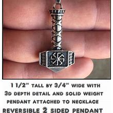 THOR VIKING HAMMER NORDIC NORSE Pendant On 925 Sterling Silver 20" Necklace Men