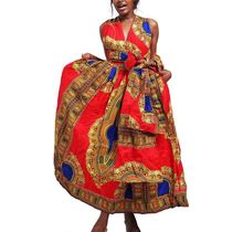 SHENBOLEN Women African Print Maxi Dress Dashiki Long Dress