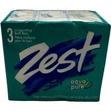 Zestt Vintage ZEST Aqua Pure 5 Oz Bar Soap 3 Pack 1999 Invigorating Bath Bars Prop - New Beauty | Color: Blue