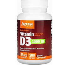 Jarrow Formulas, Vitamin D3, Cholecalciferol, 25 Mcg (1,000 IU), 200 Softgels