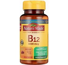 Nature Made Vitamin B12 Sublingual 1000 Mcg Sugar Free Fast Dissolve Tablets, 60 Count