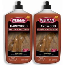 Weiman Wood Floor Polish And Restorer 32 Ounce (2 Pack) - High-Traffic Hardwood Floor, Natural Shine, Removes Scratches, Leaves Protective Layer