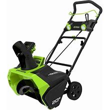 New Greenworks 40V 20-In Cordless Brushless Snow Blower 4.0 Ah Battery & Charger