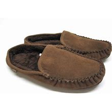 L.L. Bean Wicked Good Shearling Scuffs Slippers Brown Suede Men's 11