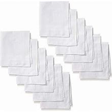 HAV-A-HANK Men's White 100% Cotton Soft Finish 12 Pack Handkerchiefs