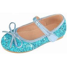 Dmqupv Beach Slippers For Girls Shoes Flower Child Shoes Sequins Fine Glitter Bow Girl Princess Shoes Big Kids Size 6 Sandal Blue 2