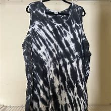 Ulla Popken Dresses | Gray & White Midi Casual Sundress Fits Like An Xl! | Color: Gray | Size: 28