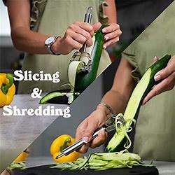 Stainless Steel Dual Blade Vegetable Peeler - Commercial Grade Julienne Cutter, Slicer, Shredder,Scraper Fruit, Potatoes