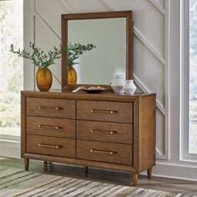 Lyncott 6 Drawer Dresser And Mirror, Brown By Ashley, Furniture > Bedroom > Dressers > Dressers With Mirrors