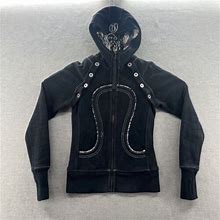 Lululemon Womens Size Xs Black Convertible Vest/Jacket Hooded Full Zip