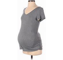 Isabel Maternity Short Sleeve T-Shirt: Gray Tops - Women's Size X-Small Maternity