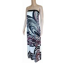 Trina Turk Womens Strapless Silk Long Maxi Dress Multicolor Sequins