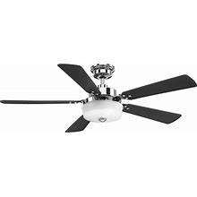 Progress Lighting Tempt 52" Ceiling Fan With Lights & Remote, Polished Chrome
