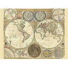 Posterazzi Double Hemisphere Map Of The World 1794 Poster Print By Samuel Dunn, (22 X 28)