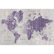 Posterazzi Collection Old World Map Purple Gray Poster Print By Wild Apple Portfolio (18 X 12)