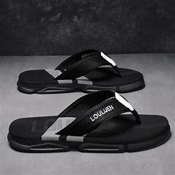 Summer Flip-Flops Men's Outdoor Casual Beach Shoes High Elastic EVA/PVC Combination Sole Slippers Men's Anti-Skid Sandals