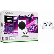 New Microsoft Xbox -Series- -S Fortnite & Rocket League Bundle (Disc-Free) - White With One Extra White Controller