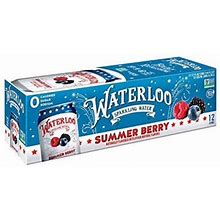 Waterloo Sparkling Water, Summer Berry Naturally Flavored, 12 Fl Oz Cans, Pack Of 12 | Zero Calories | Zero Sugar Or Artificial Sweeteners | Zero Sodi