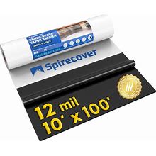 Spirecover Crawl Space Vapor Barrier, 12Mil Film, 10'X100', Drop Cloth Vapor Barrier Covering For Crawl Space Encapsulation, Thick Plastic Sheeting,