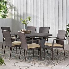 Lancaster Outdoor 7-Piece Wicker Dining Set With Cushions