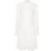 Floral-Embroidery Mini Dress - Women - Cotton - 38 - White