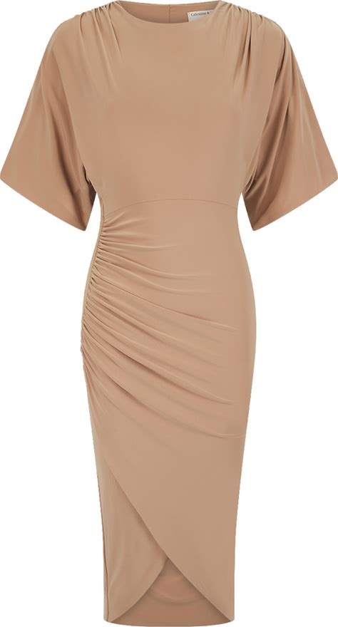 Women's Neutrals Leilani Midi Dress In Prairie Sand | Extra Small | Celestine & Mae