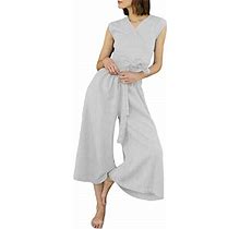 Plus Size Beach Pant Suits 2023 Summer Trend Women's Outfits Set Solid Color Loose Cotton Elegant Dresses Pants Suit Or Women Wedding Guest Trousers