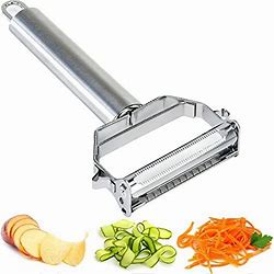 Stainless Steel Dual Blade Vegetable Peeler - Commercial Grade Julienne Cutter, Slicer, Shredder,Scraper Fruit, Potatoes